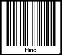 Barcode des Vornamen Hind