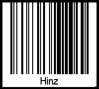 Barcode des Vornamen Hinz
