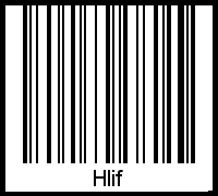 Der Voname Hlif als Barcode und QR-Code