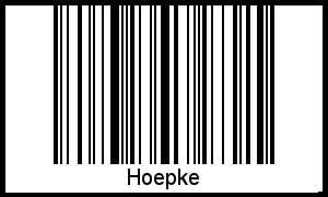 Barcode des Vornamen Hoepke