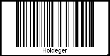 Barcode des Vornamen Holdeger
