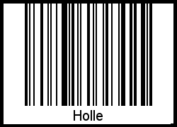 Der Voname Holle als Barcode und QR-Code