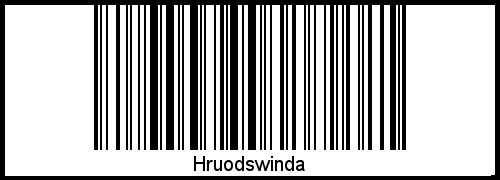 Hruodswinda als Barcode und QR-Code