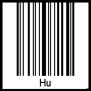Hu als Barcode und QR-Code