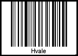 Der Voname Hvale als Barcode und QR-Code