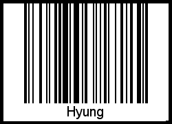 Der Voname Hyung als Barcode und QR-Code