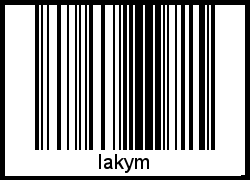 Der Voname Iakym als Barcode und QR-Code
