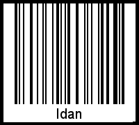 Der Voname Idan als Barcode und QR-Code