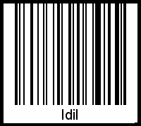 Der Voname Idil als Barcode und QR-Code
