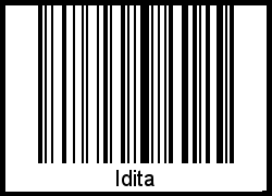 Der Voname Idita als Barcode und QR-Code
