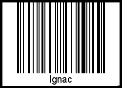 Barcode des Vornamen Ignac