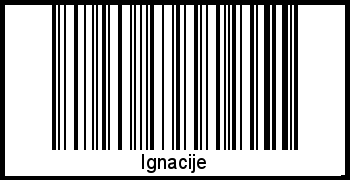 Barcode des Vornamen Ignacije
