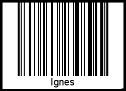 Barcode des Vornamen Ignes