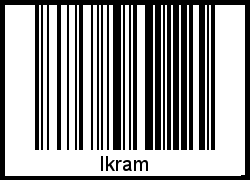 Der Voname Ikram als Barcode und QR-Code