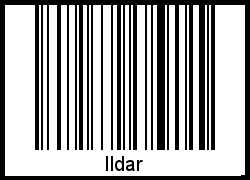 Der Voname Ildar als Barcode und QR-Code