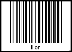 Der Voname Illon als Barcode und QR-Code