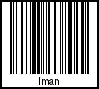 Der Voname Iman als Barcode und QR-Code