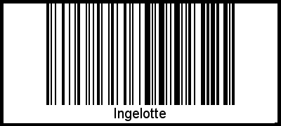Der Voname Ingelotte als Barcode und QR-Code