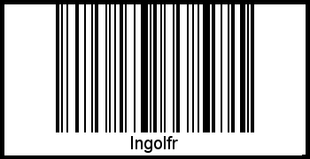 Der Voname Ingolfr als Barcode und QR-Code