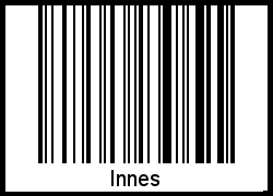 Der Voname Innes als Barcode und QR-Code