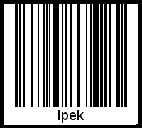 Der Voname Ipek als Barcode und QR-Code