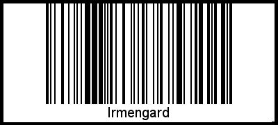 Irmengard als Barcode und QR-Code