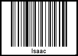 Der Voname Isaac als Barcode und QR-Code