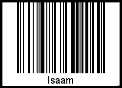 Isaam als Barcode und QR-Code