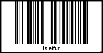 Der Voname Isleifur als Barcode und QR-Code