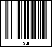 Der Voname Isur als Barcode und QR-Code