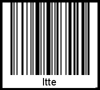 Barcode des Vornamen Itte