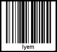 Barcode des Vornamen Iyem