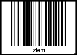 Der Voname Izlem als Barcode und QR-Code