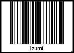 Der Voname Izumi als Barcode und QR-Code