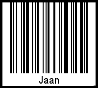 Jaan als Barcode und QR-Code