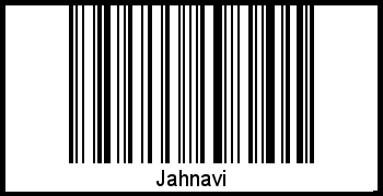 Der Voname Jahnavi als Barcode und QR-Code