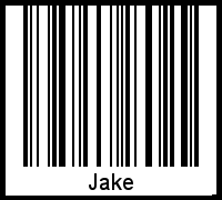 Der Voname Jake als Barcode und QR-Code