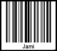 Der Voname Jami als Barcode und QR-Code