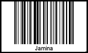 Der Voname Jamina als Barcode und QR-Code
