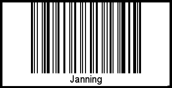 Der Voname Janning als Barcode und QR-Code