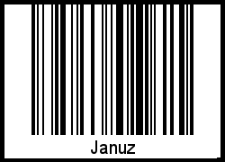 Der Voname Januz als Barcode und QR-Code