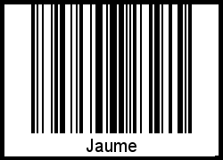 Der Voname Jaume als Barcode und QR-Code