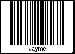 Der Voname Jayme als Barcode und QR-Code