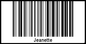 Jeanette als Barcode und QR-Code