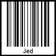 Der Voname Jed als Barcode und QR-Code
