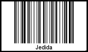 Barcode des Vornamen Jedida
