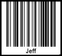 Jeff als Barcode und QR-Code