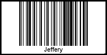 Der Voname Jeffery als Barcode und QR-Code