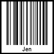 Der Voname Jen als Barcode und QR-Code