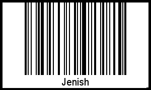 Barcode des Vornamen Jenish